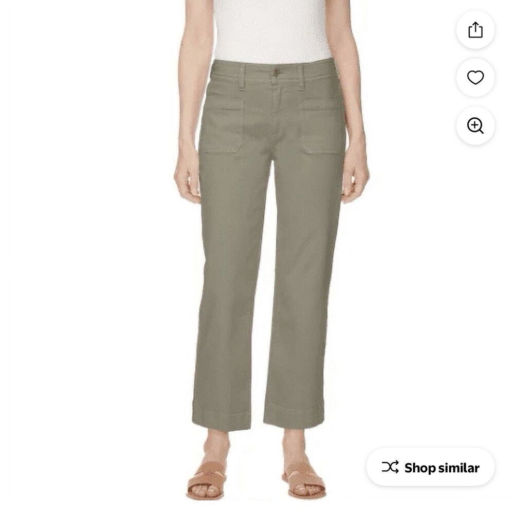 Buffalo David Bitton Brigette High Rise Crop Pants Size 14/34 Wide Leg